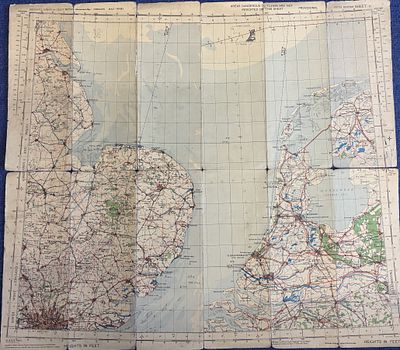 Original 1943 RAF war map of the North Sea