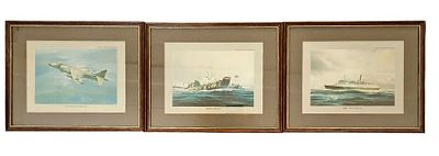 Robert Taylor Military print collection, Going In, Bluff Cove Sortie and Sailing to War 