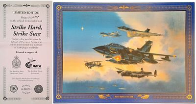 RAFA Limited Edition porcelain plaque 337/2500 titled "Strike Hard Strike Sure" Released in 