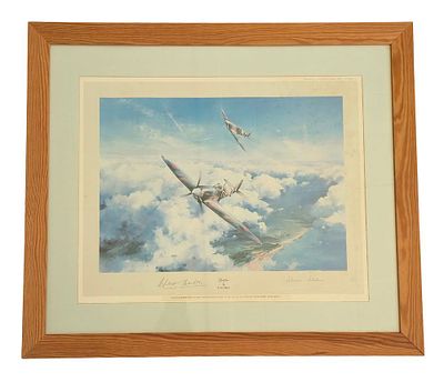 Group Captain Sir Douglas Bader CBE and Air Vice Marshal Johnnie Johnson CBE Multi Signed First 