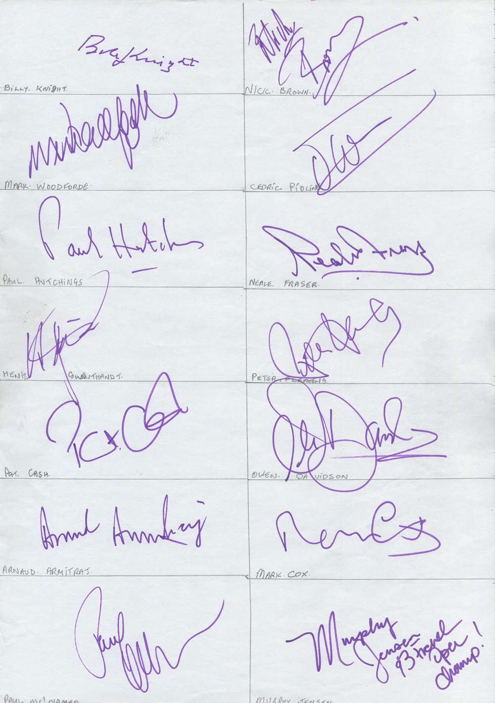 Lot 439: Superb Collection of 14 Male Tennis Stars Autograph...