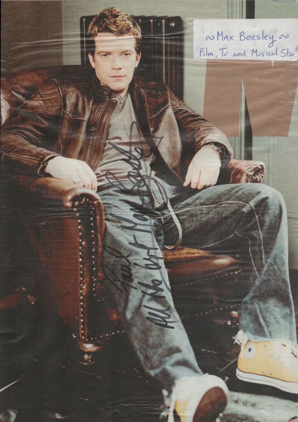 Lot 468: Max Beesley signed 12x8 colour photo. Beesley Jr....
