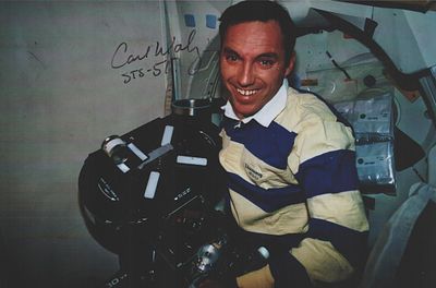 Carl Walz astronaut signed 7x5 inch colour photo