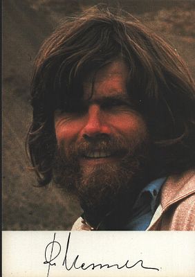 Reinhold Messner signed 6X4 inch colour photo