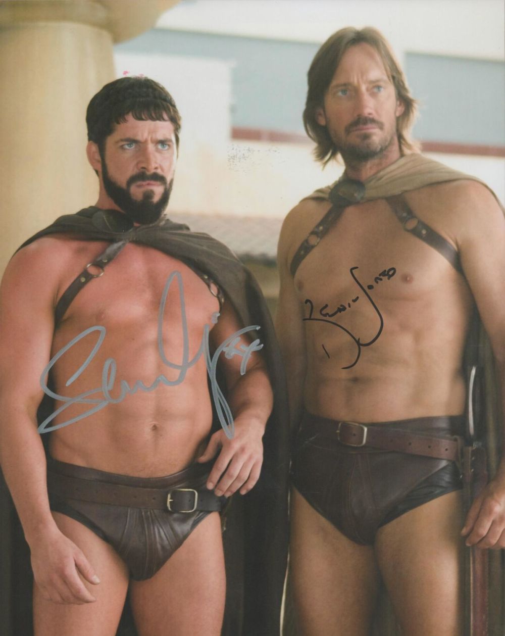 Lot 494: Meet the Spartans dual hand signed 10x8 inch...