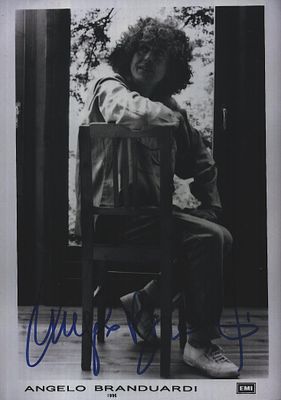 Angelo Branduardi Signed 7X5 inch black and white photo