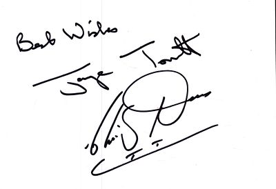 Jane Torville and Christopher Dean Signed 7x5 inch white card Olympic ice skaters