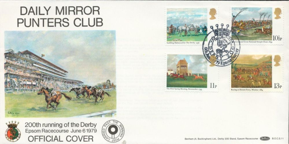 Lot 576: 1979 Horse Racing Derby official Benham FDC BOCS11...