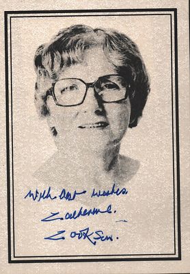 Dame Catherine Cookson Signed 3X2 inch black and white photo