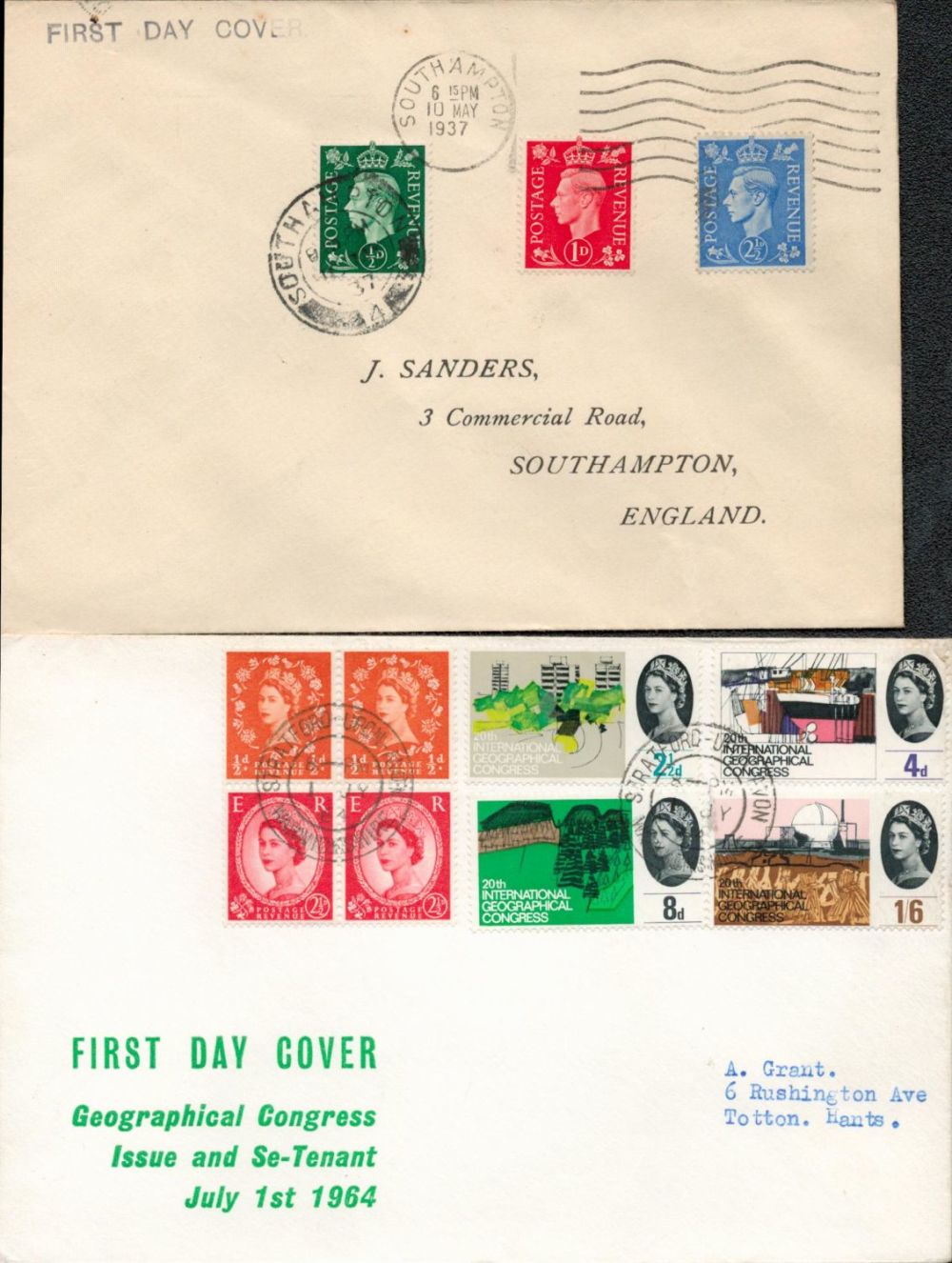 Lot 580: 1964 FDC Se-tenant and geographical congress. Stratford Postmark...