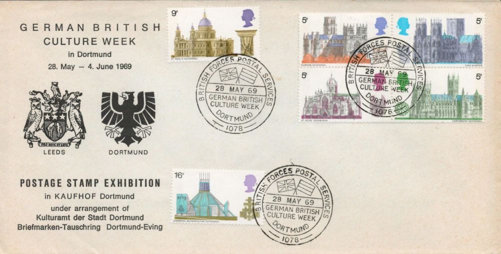 Lot 582: 1969 Cathedrals FDC official German British Culture Week...