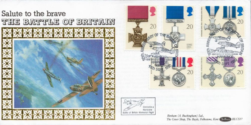 Lot 592: 1990 Gallantry Benham official Battle of Britain FDC...