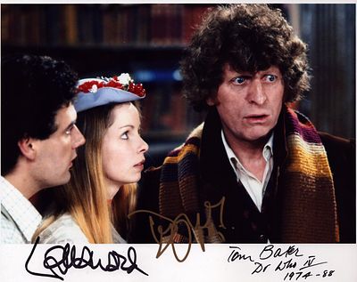 308) DR. WHO signed 8x10 Photo signed by Tom Baker, Lalla Ward & Daniel Hill &pound;45-50
