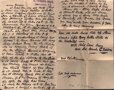 Handwritten ALS by Mrs Blythman (The Government's Licensing Bill Must be Defeated!!!).
