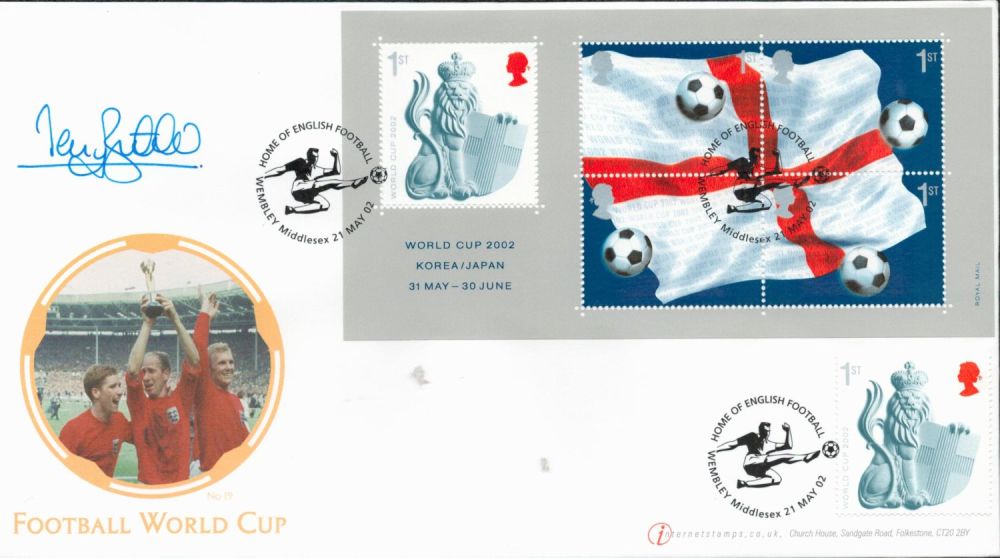 Lot 619: Football Terry Butcher signed Internetstamps 2002 World Cup...