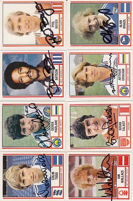 Lot of Autographed PANINI Football Stickers 1980s ; Lot of 8 stickers issued by PANINI from 
