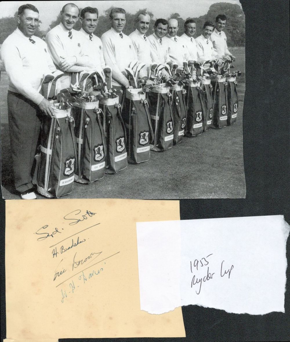 Lot 649: Golf 1955 Ryder Cup players Harry Bradshaw, Syd...