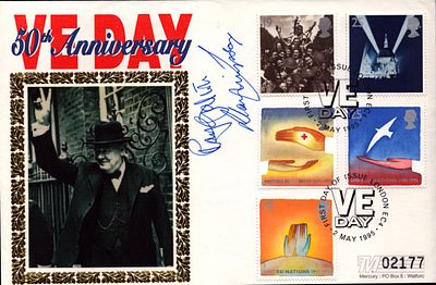 Ray Galton and Alan simpson Writers of Steptoe and signed VE day 50th anniversary FDC The first 