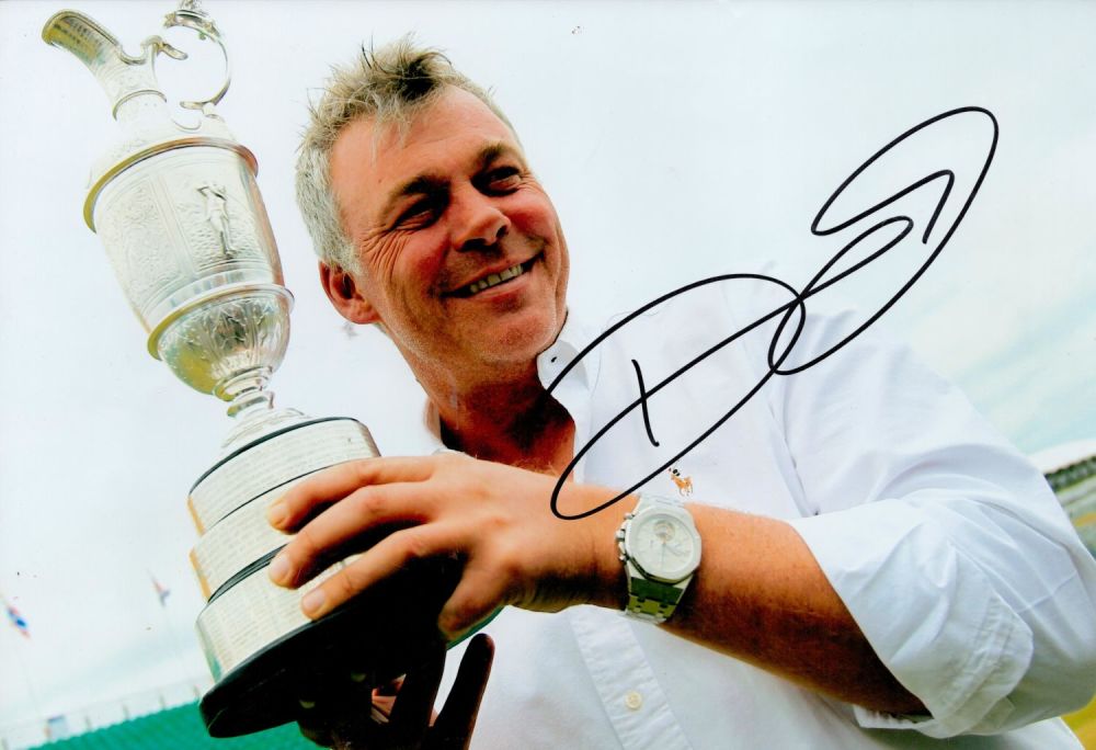 Lot 659: Golf Darren Clarke signed 12 x 8 inch...