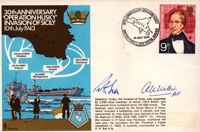 Sir Willis and one other 30th anniversary of Operation Husky Invasion of Sicily 10th of July 
