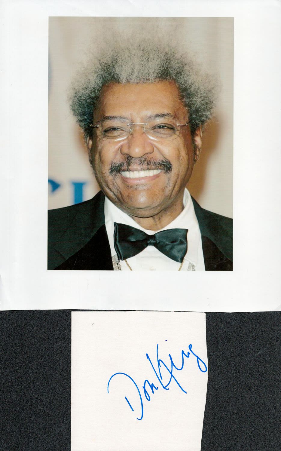 Lot 667: Don King boxing promoter signed white card with...