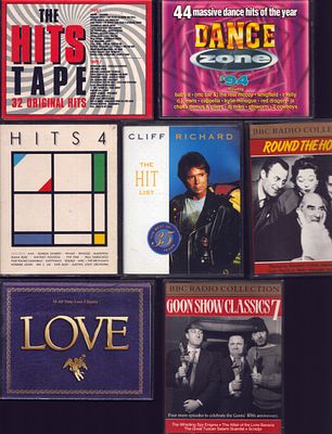 Cassette Tape Collection, includes The Hits Tape, Cliff Richard The Hit List, Dance Zone '94 