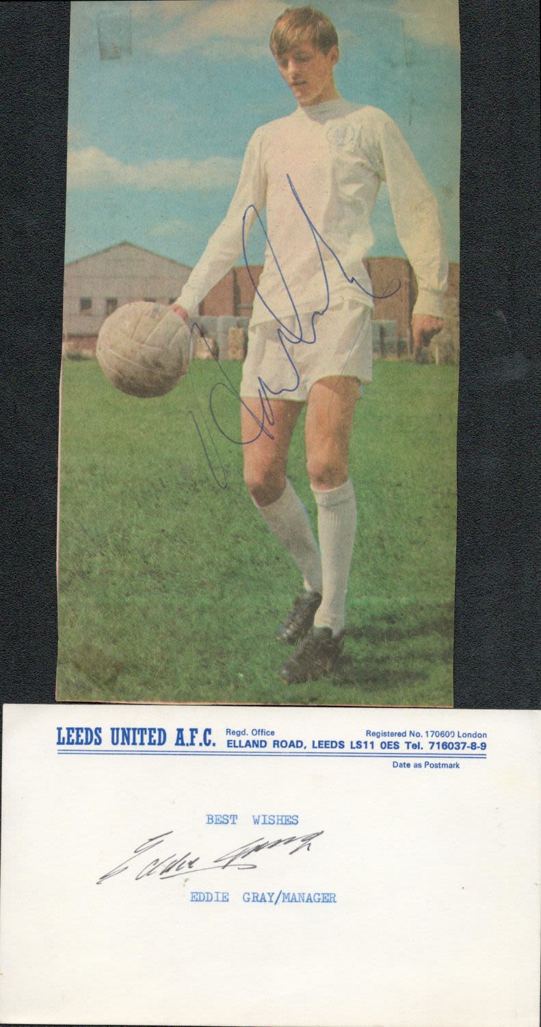 Lot 679: Leeds Eddie Gray signed Leeds AFC card and...