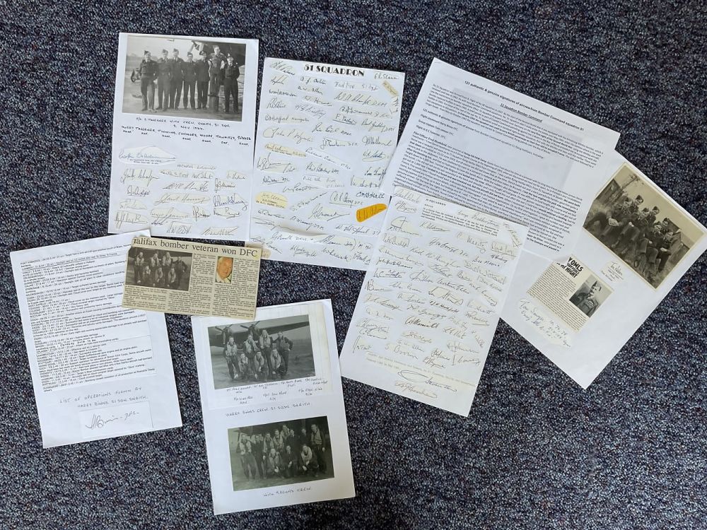 Lot 708: WW2 110+ 51 Sqn Bomber crew veterans signed...