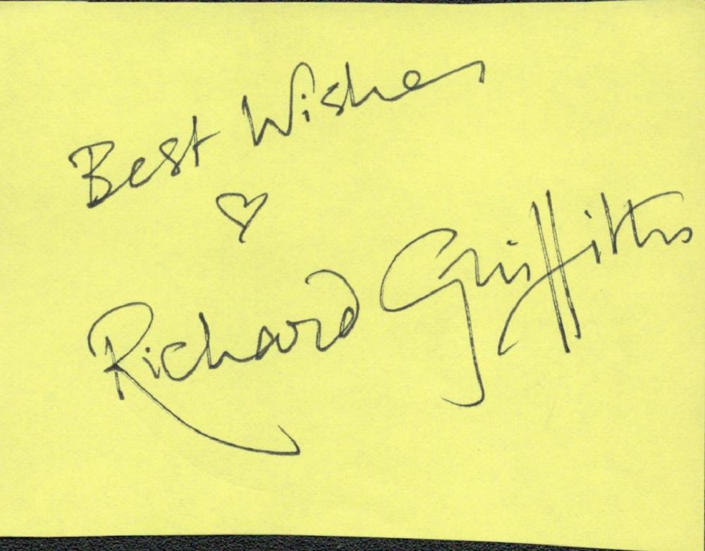Lot 728: Harry Potter actor Richard Griffiths signed small signature...