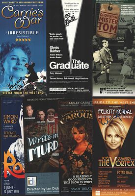 THEATRE 7 signed Flyers inc. Simon Ward, Helen Weir, Lesley Garrett, Felicity Kendall, Hannah 