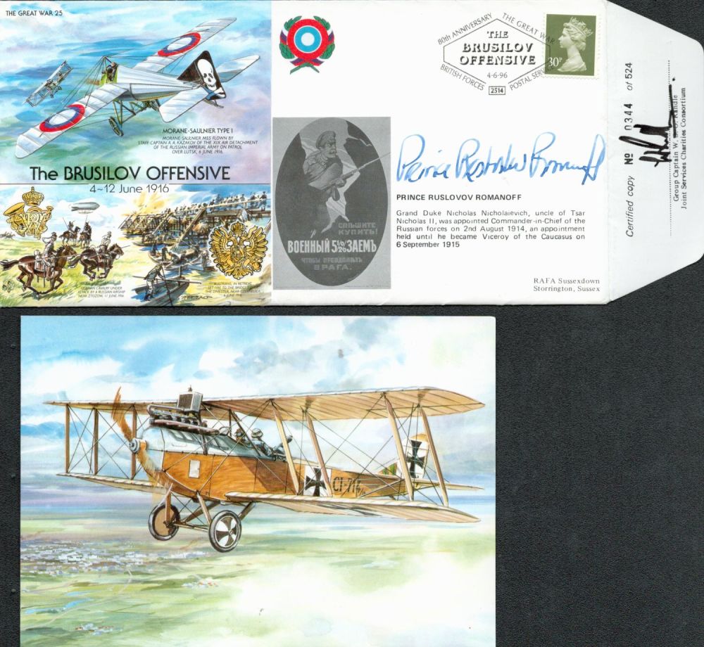 Lot 746: Prince Ruslovov Romanoff signed Great War cover number...