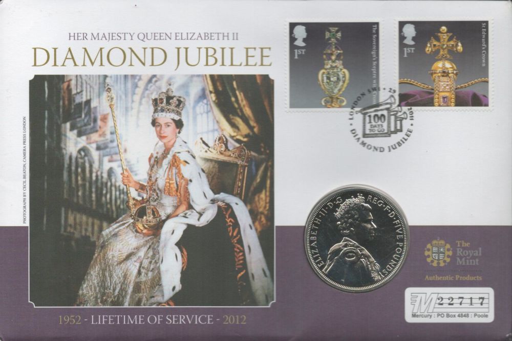 Lot 782: The Royal Mint- Diamond Jubilee £5 Silver Coin...
