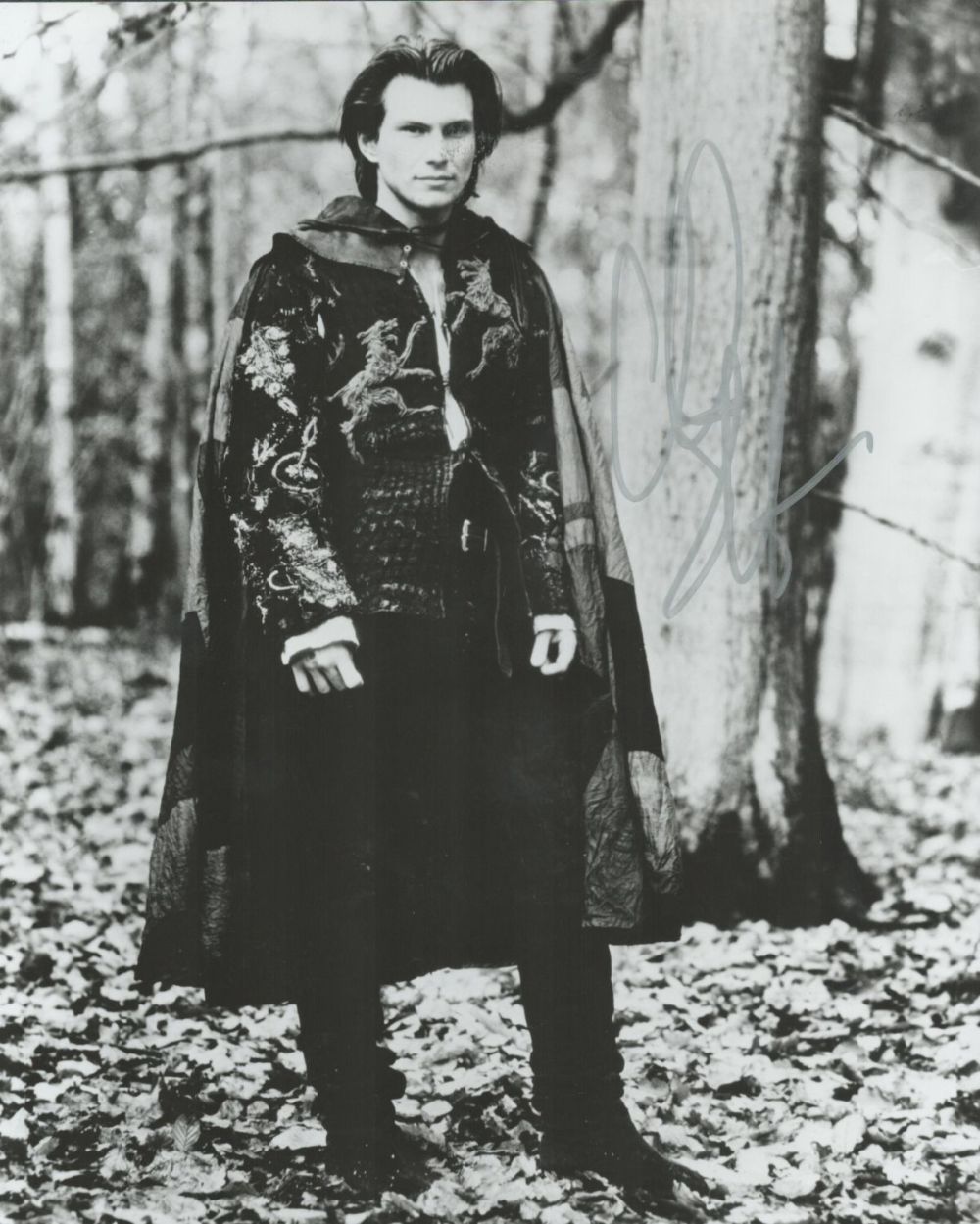Lot 792: American Actor Christian Slater Signed 10x8 inch Black...