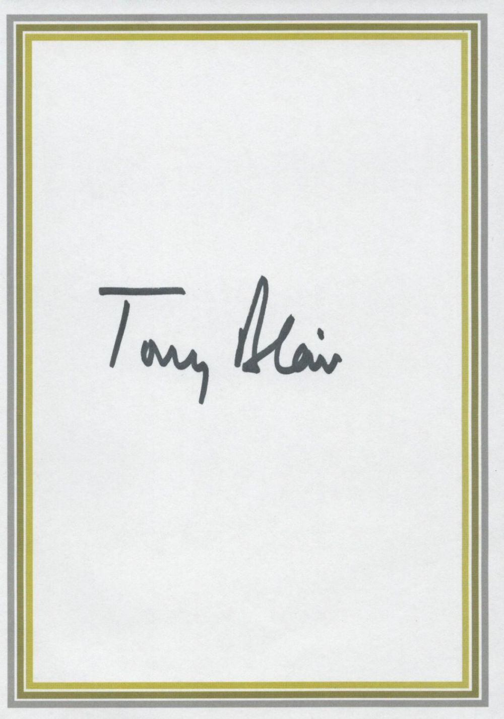Lot 796: Former British Prime Minister Tony Blair Signed 6x4...