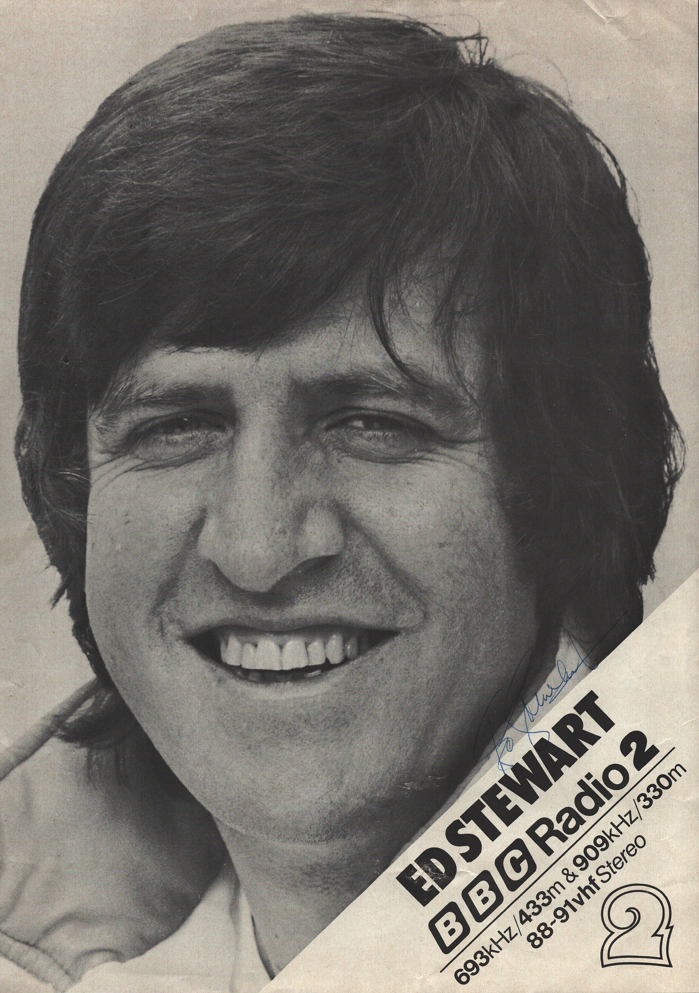 Ed Stewart signed Flyer BBC Radio 2. 12x8 inch Approx