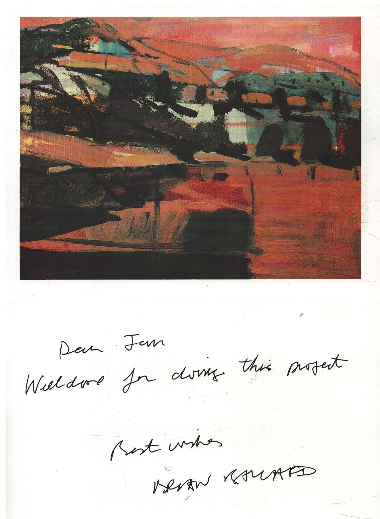 Brian Ballard signed Card 7.25x5.75 inch