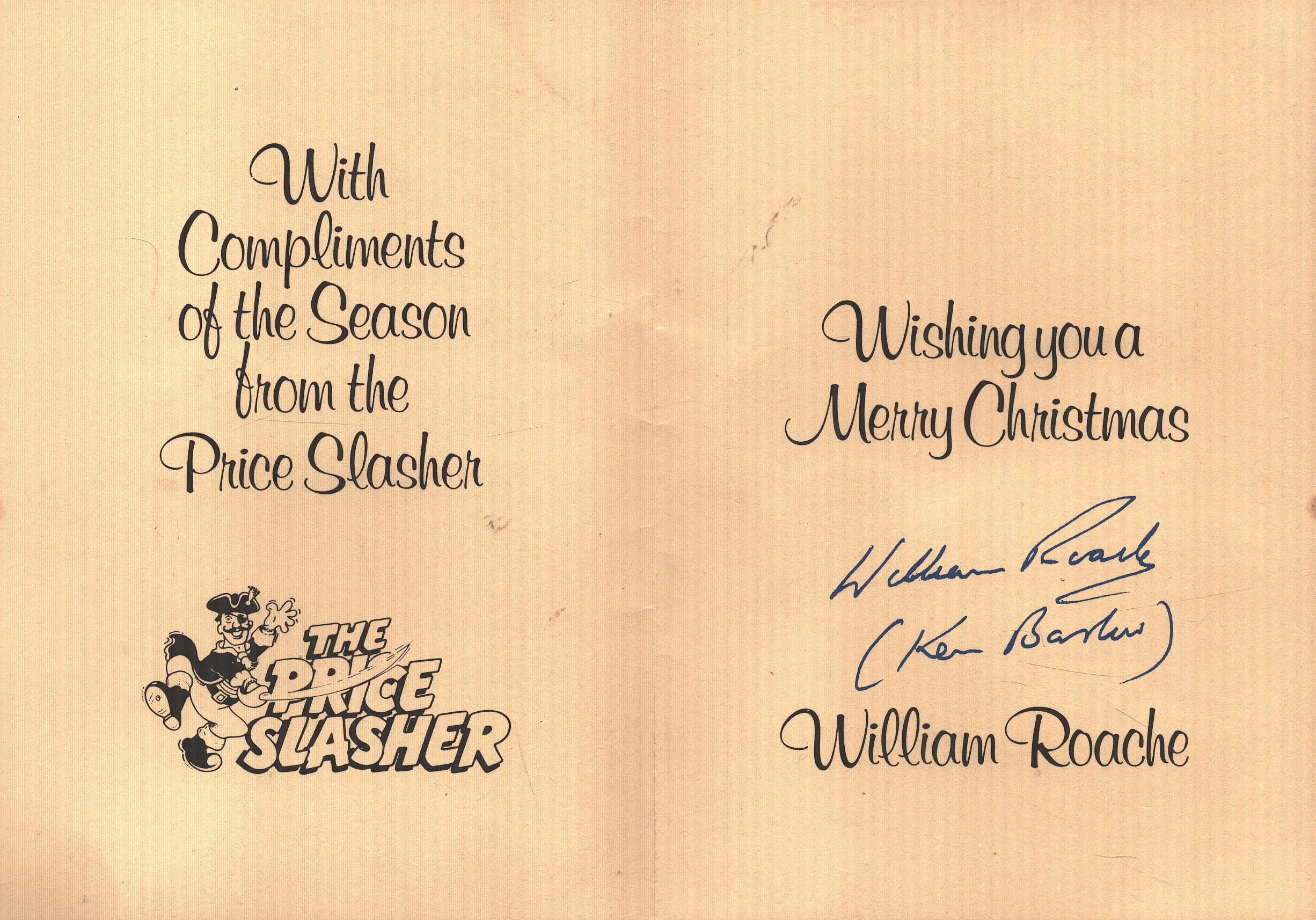 Ken Barlow signed Merry Christmas Card