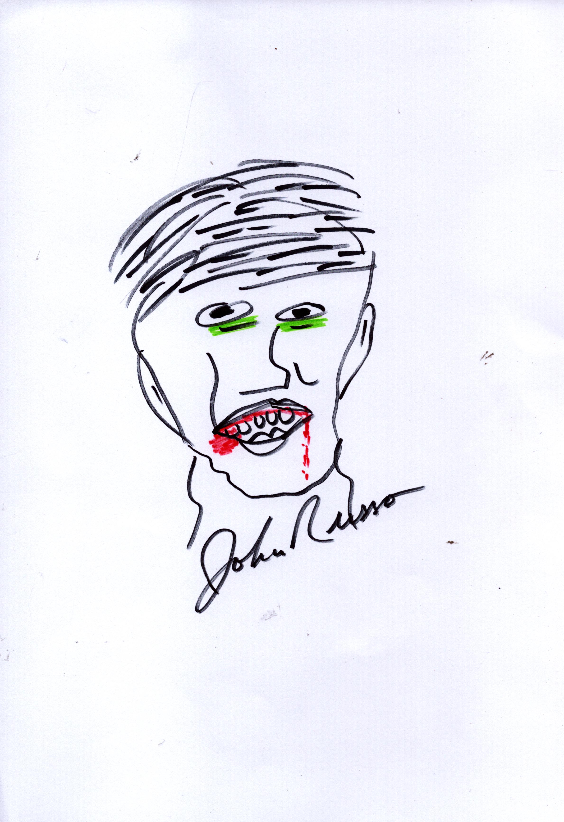 John Russo signed zombie sketch