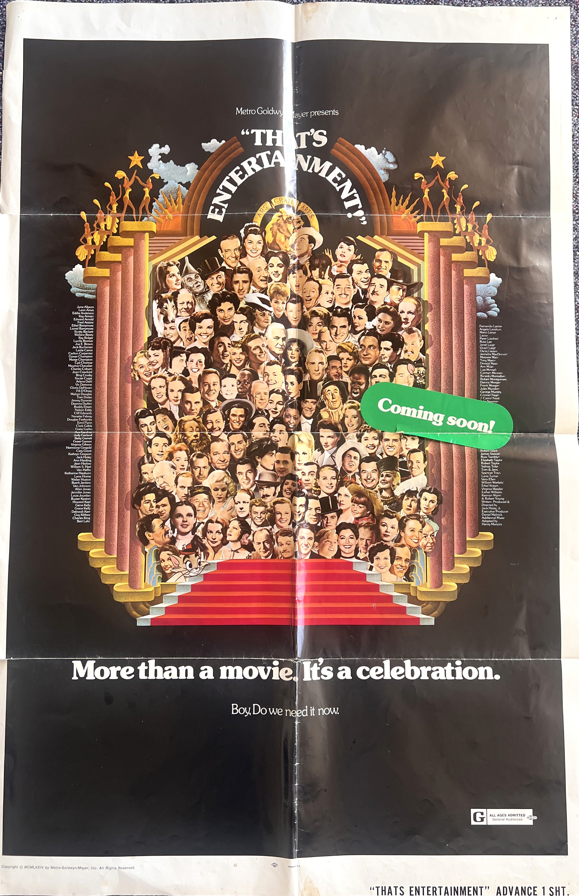 One-sheet advance movie poster for the 1974 MGM musical documentary compilation