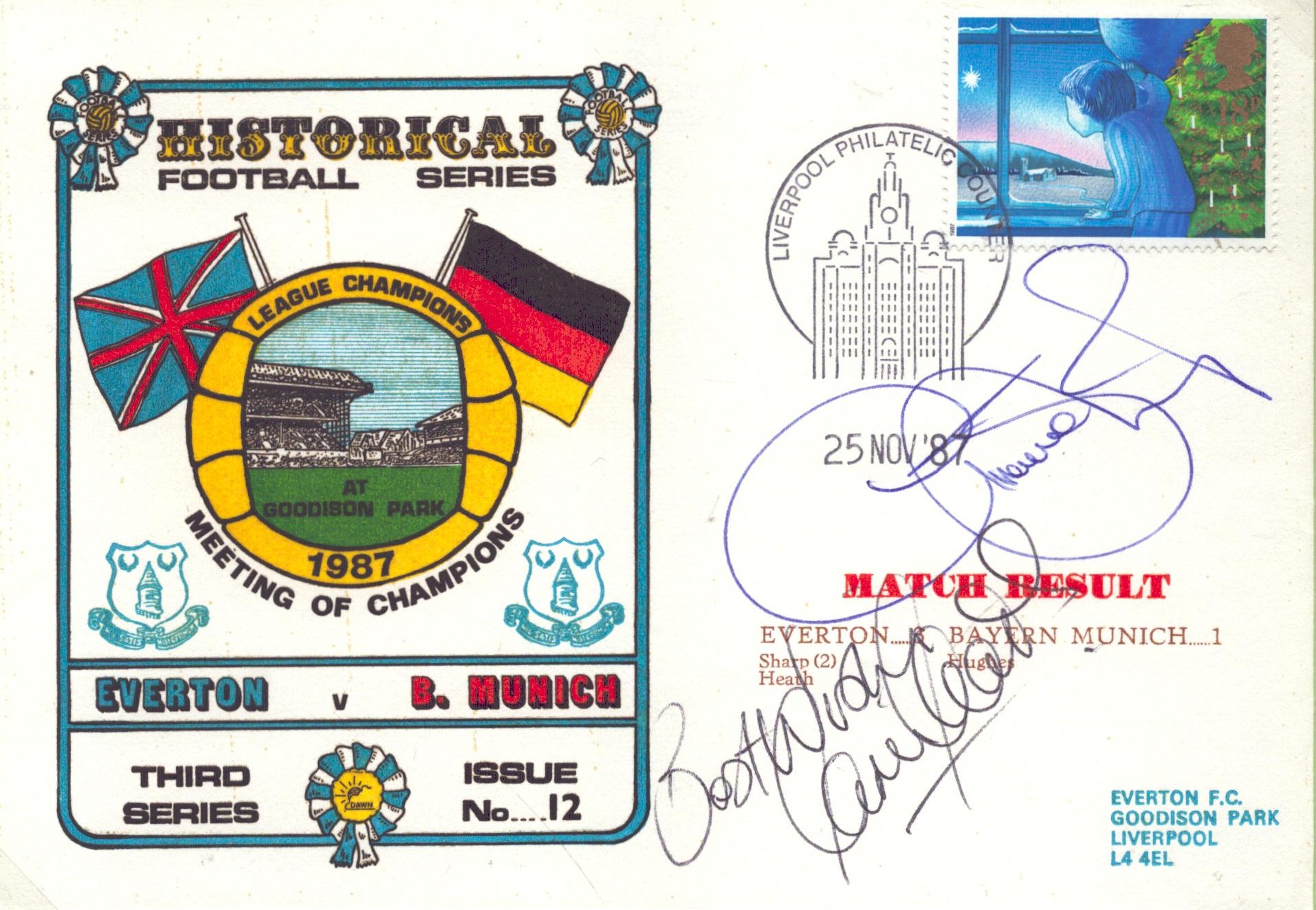 Graeme Sharp & Adrian Heath signed Historical Football Cover