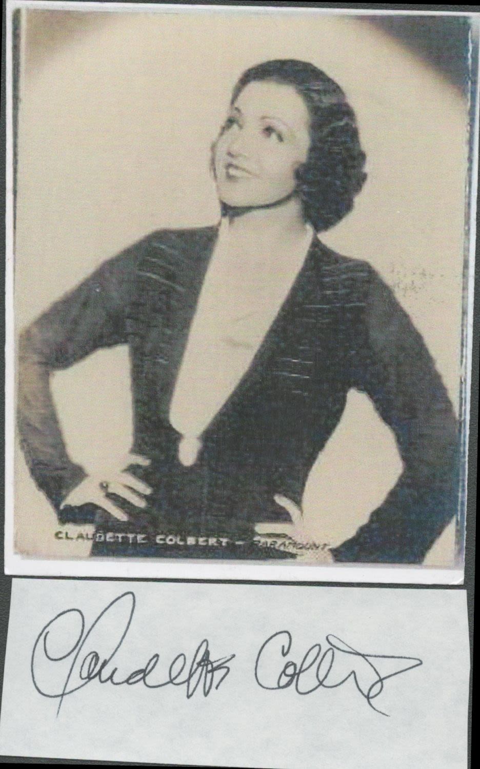 Lot 837: American Actress Claudette Colbert Signed 4x1. 5 inch...