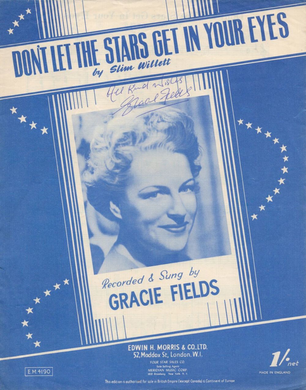 Lot 850: Musician Gracie Fields Signed Original Don't Let the...