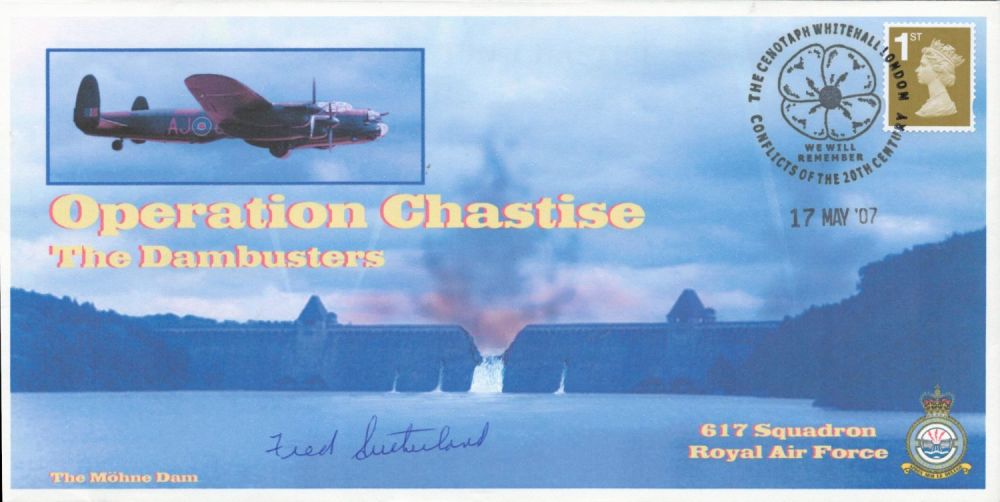 Lot 879: WW2 RAF Sgt Fred Sutherland Signed Operation Chastise...