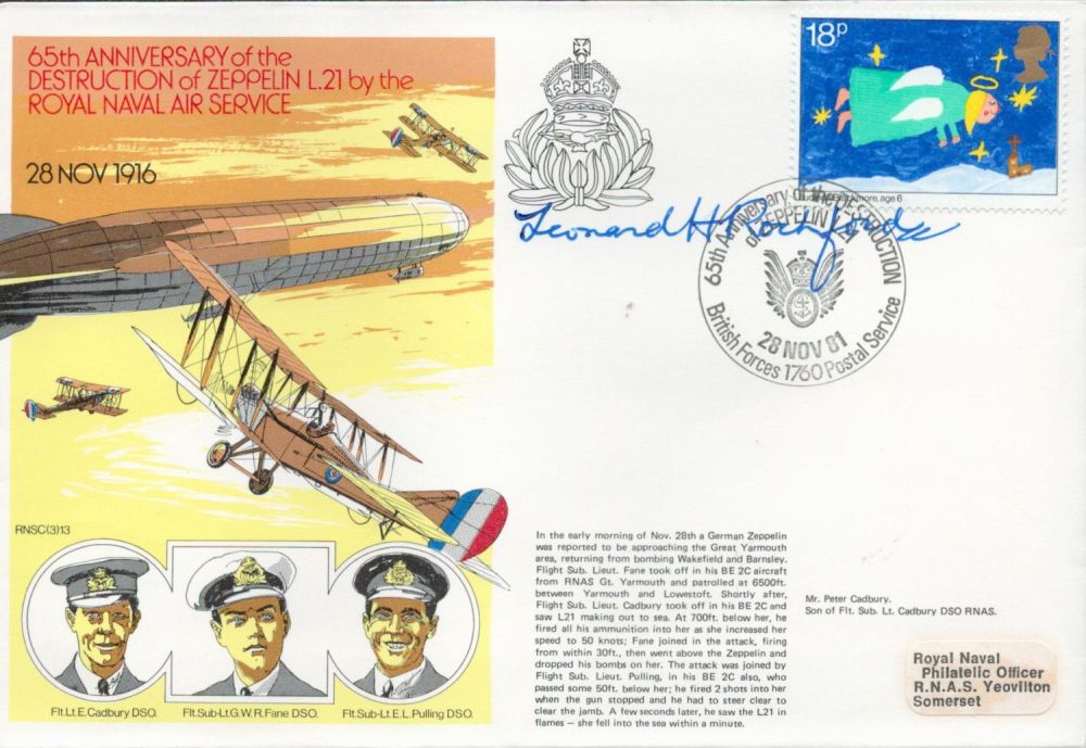 Lot 881: WW1 Flying Ace Leonard H Rochford Signed 65...