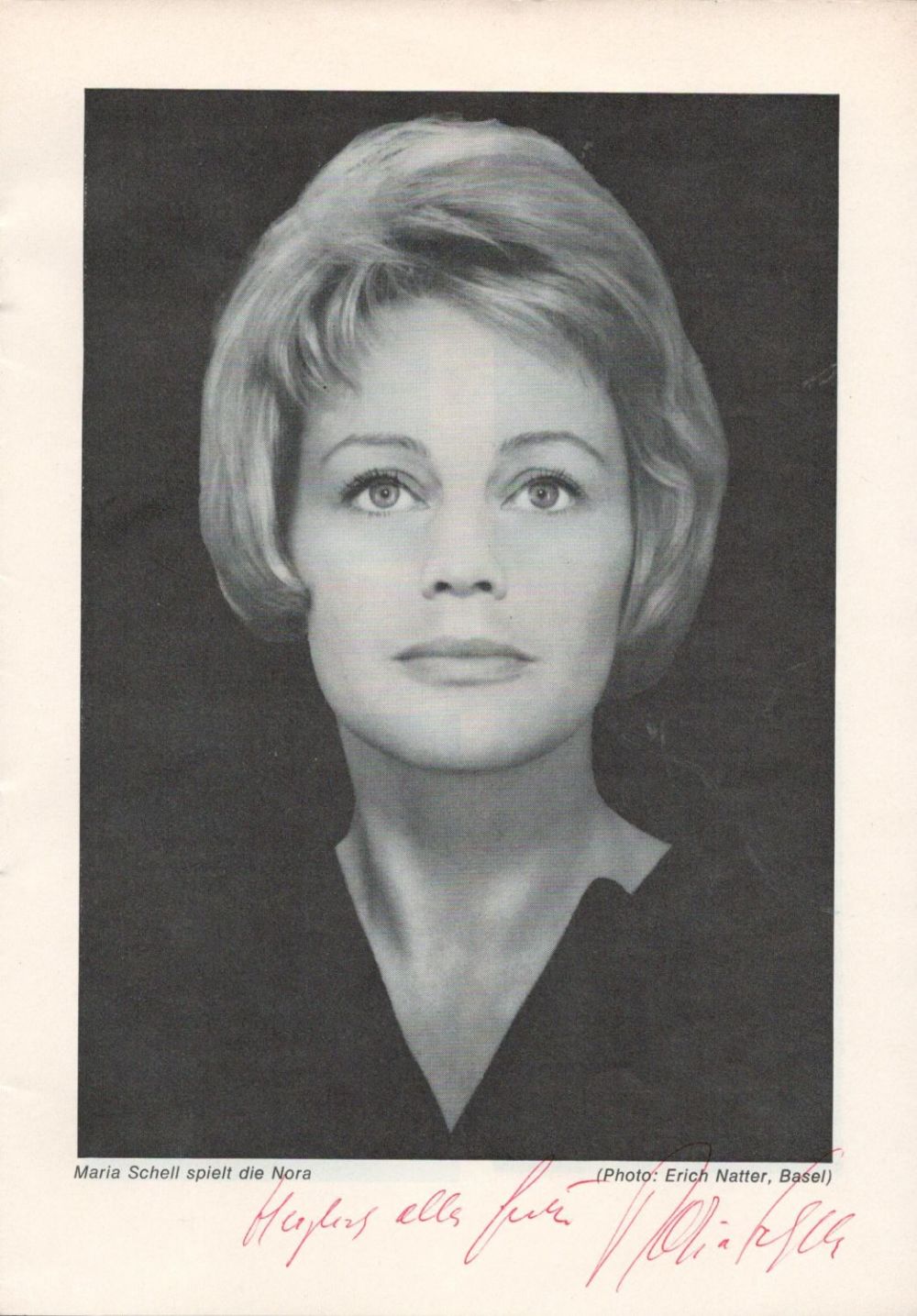 Lot 893: Austrian-Swiss actress Maria Schell Signed 6x8 inch Black...