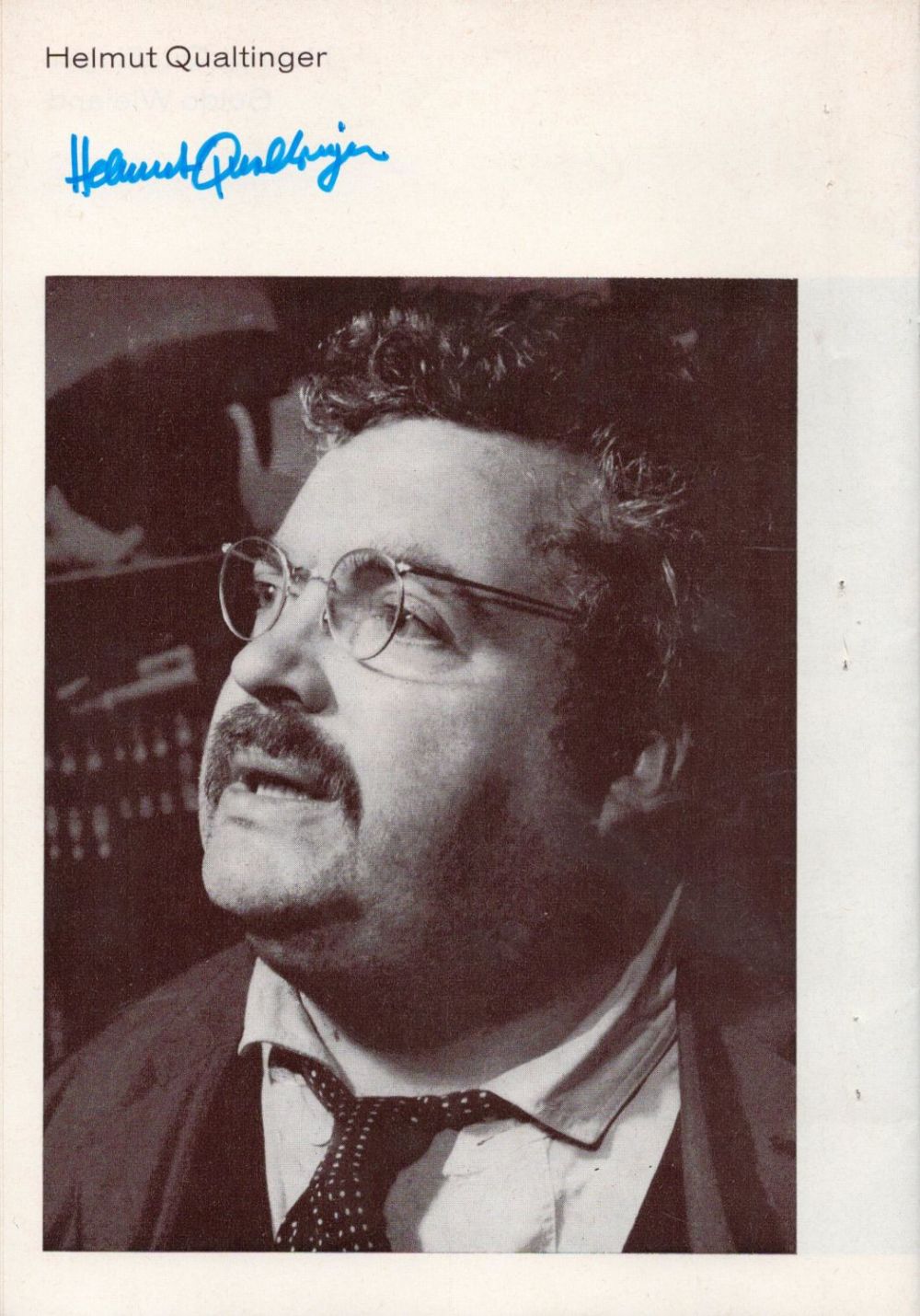 Lot 894: Austrian Actor Helmut Qualtinger Signed 8x6 inch Black...