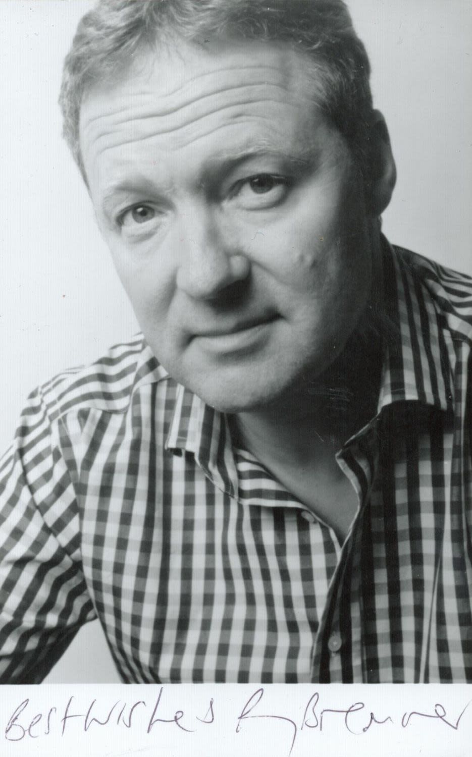 Lot 908: Scottish Comedian Rory Bremner Signed 5x3 inch Black...