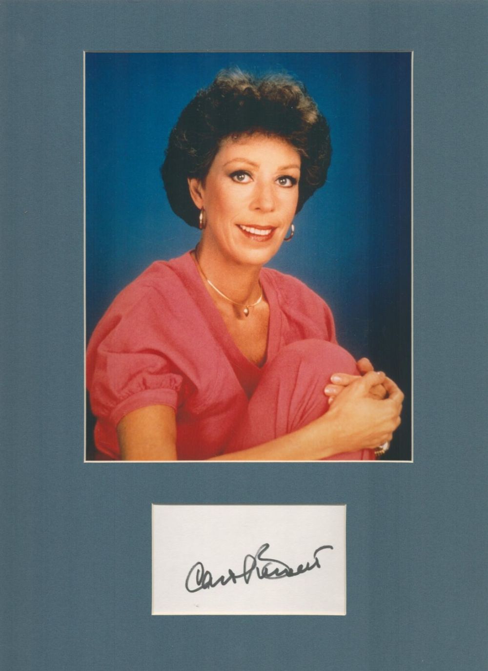 Lot 29: Actor, Carol Burnett matted signature piece, overall size...