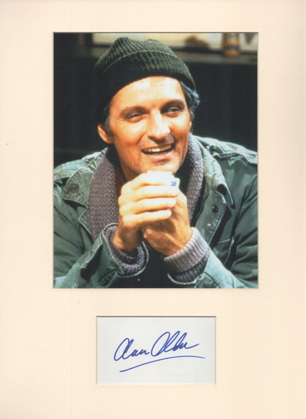 Lot 39: Actor and Filmmaker, Alan Alda matted signature piece,...
