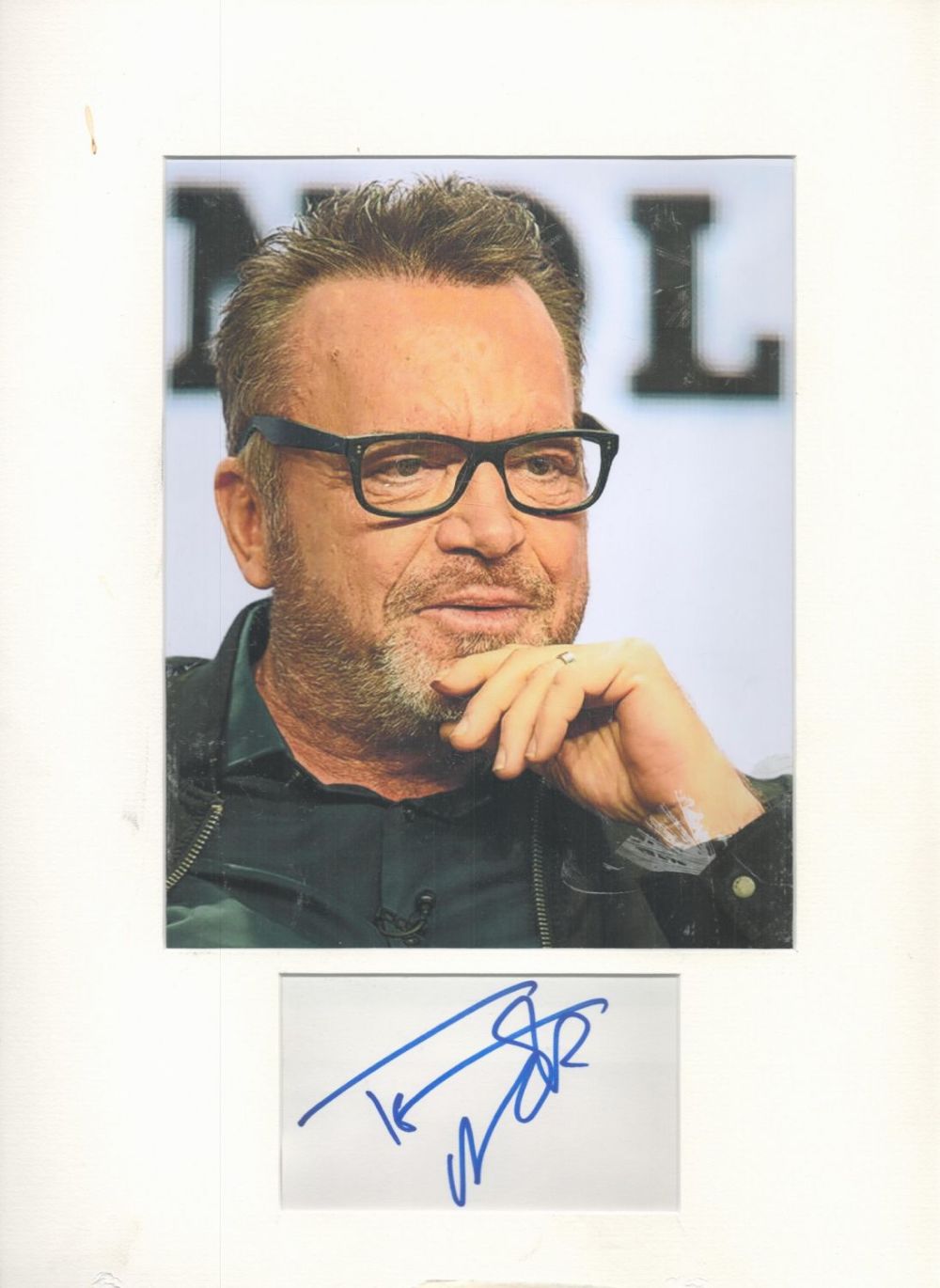 Lot 52: Actor, Tom Arnold matted signature piece, overall size...